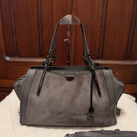 Coach Mixed Leather Dreamer 36 Handbag Gray - Picture 2 of 16